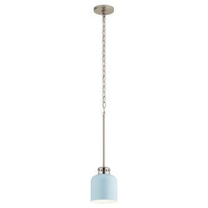 Kichler Corley 1-Light Light Blue Mini Pendant Brushed Nickel Finish